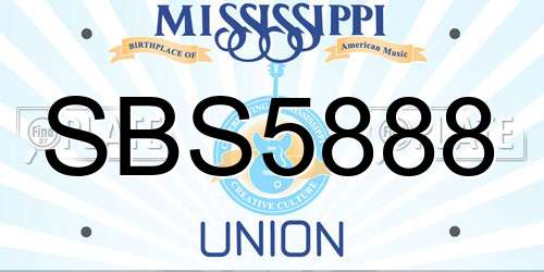 SBS5888 Mississippi License Plate