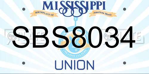 SBS8034 Mississippi License Plate