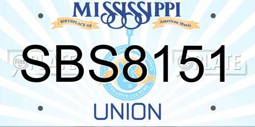 SBS8151 Mississippi License Plate