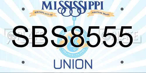 SBS8555 Mississippi License Plate