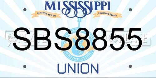 SBS8855 Mississippi License Plate