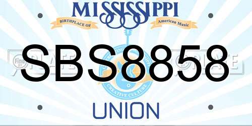 SBS8858 Mississippi License Plate