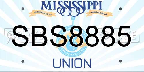 SBS8885 Mississippi License Plate