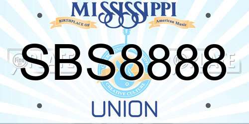 SBS8888 Mississippi License Plate