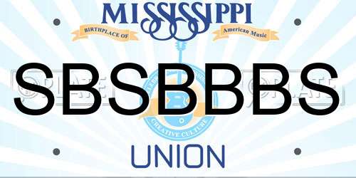 SBSBBBS Mississippi License Plate