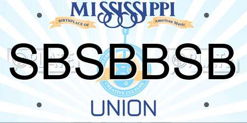 SBSBBSB Mississippi License Plate