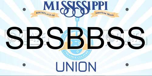 SBSBBSS Mississippi License Plate