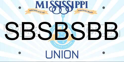 SBSBSBB Mississippi License Plate