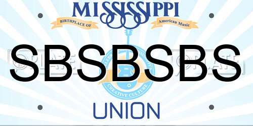 SBSBSBS Mississippi License Plate