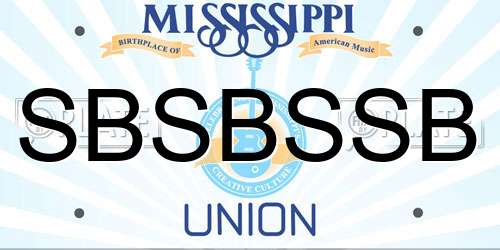 SBSBSSB Mississippi License Plate
