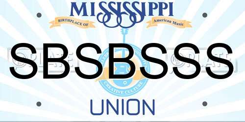 SBSBSSS Mississippi License Plate