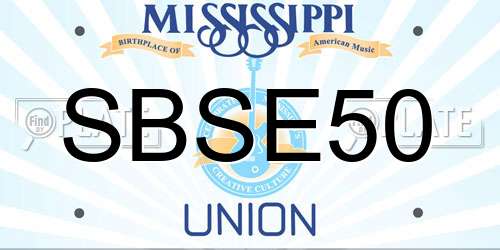 SBSE50 Mississippi License Plate