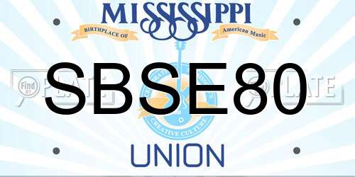 SBSE80 Mississippi License Plate