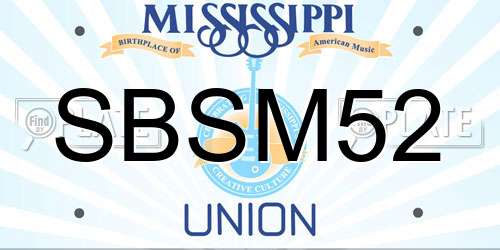 SBSM52 Mississippi License Plate