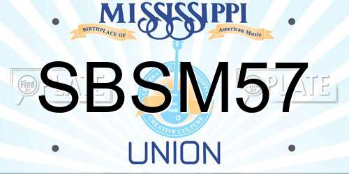 SBSM57 Mississippi License Plate