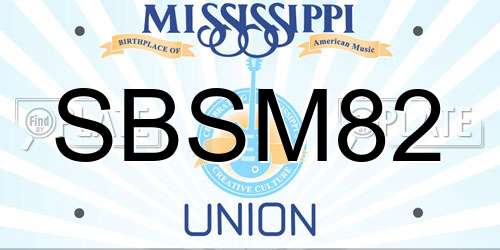 SBSM82 Mississippi License Plate