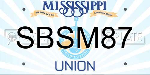 SBSM87 Mississippi License Plate