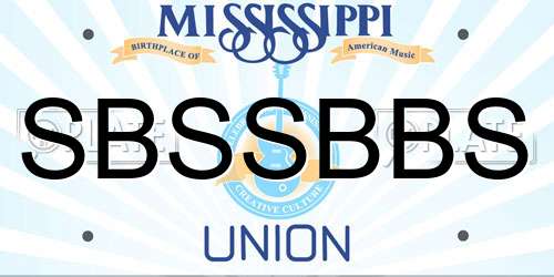 SBSSBBS Mississippi License Plate