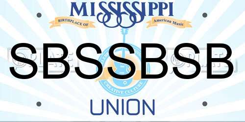 SBSSBSB Mississippi License Plate