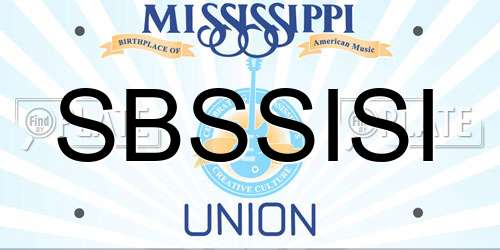 SBSSISI Mississippi License Plate