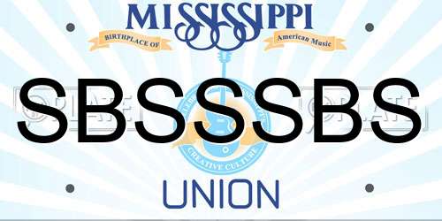 SBSSSBS Mississippi License Plate