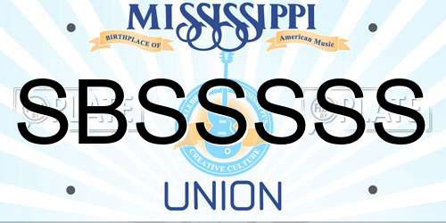 SBSSSSS Mississippi License Plate