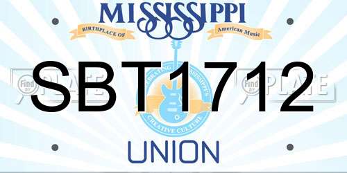 SBT1712 Mississippi License Plate