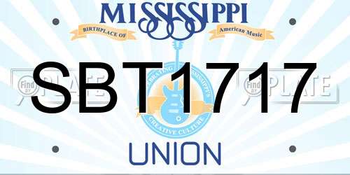 SBT1717 Mississippi License Plate