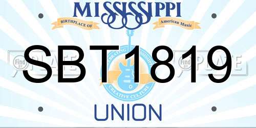 SBT1819 Mississippi License Plate