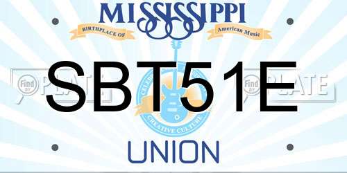 SBT51E Mississippi License Plate