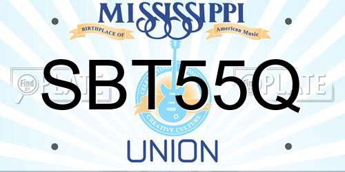 SBT55Q Mississippi License Plate
