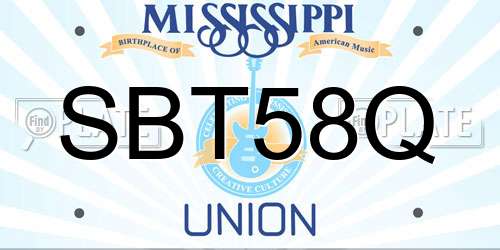 SBT58Q Mississippi License Plate