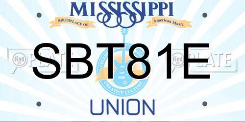 SBT81E Mississippi License Plate