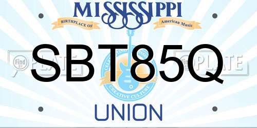 SBT85Q Mississippi License Plate