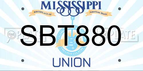 SBT880 Mississippi License Plate