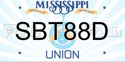 SBT88D Mississippi License Plate
