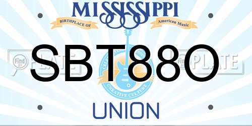 SBT88O Mississippi License Plate