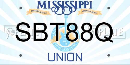 SBT88Q Mississippi License Plate