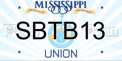 SBTB13 Mississippi License Plate