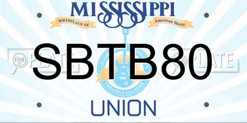SBTB80 Mississippi License Plate