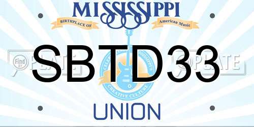 SBTD33 Mississippi License Plate