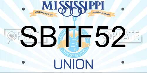 SBTF52 Mississippi License Plate
