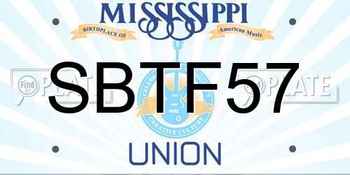 SBTF57 Mississippi License Plate