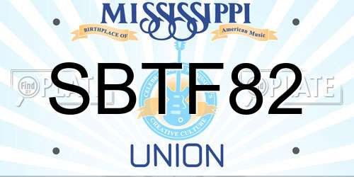 SBTF82 Mississippi License Plate
