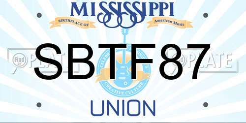 SBTF87 Mississippi License Plate