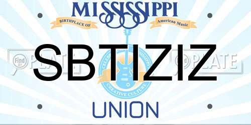 SBTIZIZ Mississippi License Plate