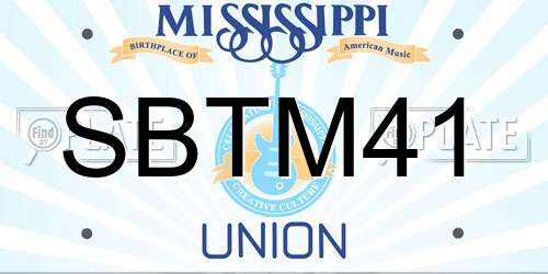 SBTM41 Mississippi License Plate
