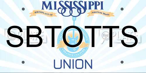 SBTOTTS Mississippi License Plate