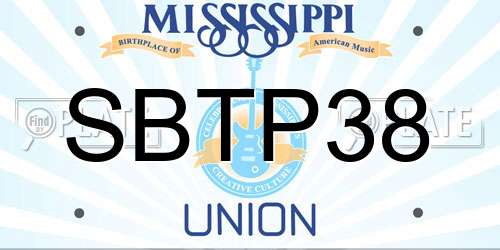 SBTP38 Mississippi License Plate