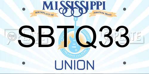 SBTQ33 Mississippi License Plate